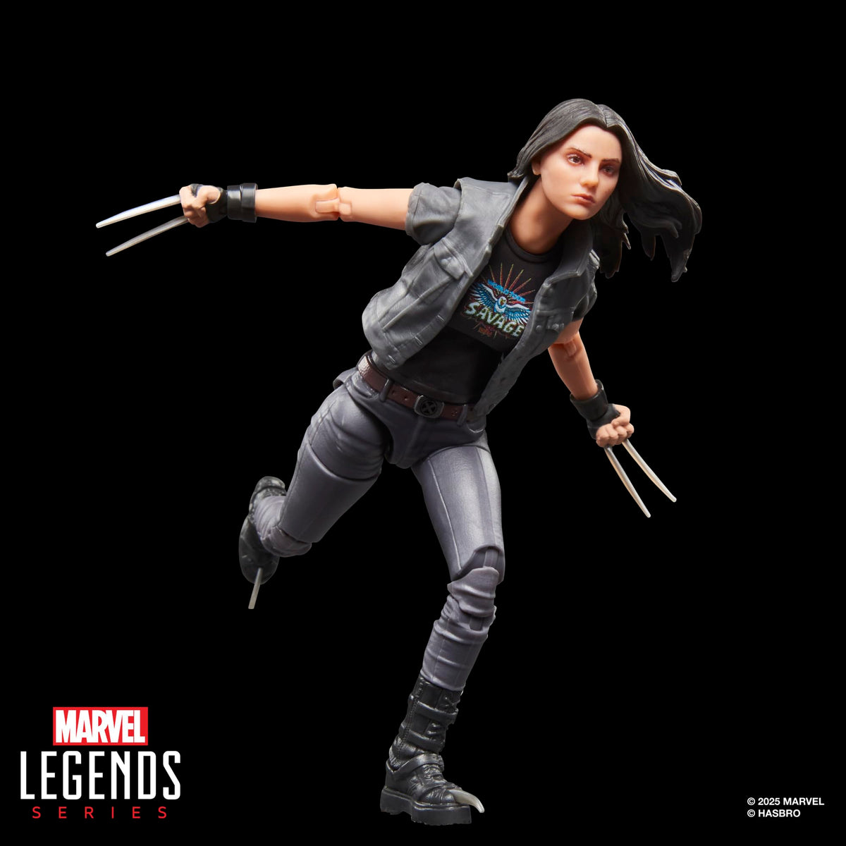 Marvel Legends X-23 window box packaging with movie branding