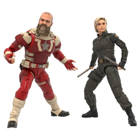 Marvel Legends Yelena Belova and Red Guardian 2-pack front box display for collectors' shelves