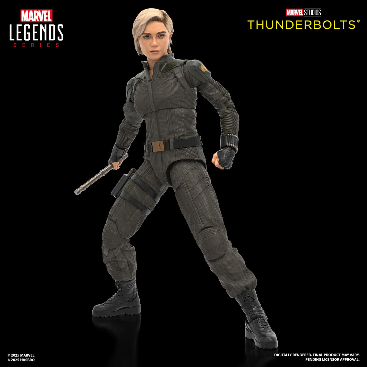 Marvel Legends Yelena Belova and Red Guardian 2-pack in dynamic pose for shelf display