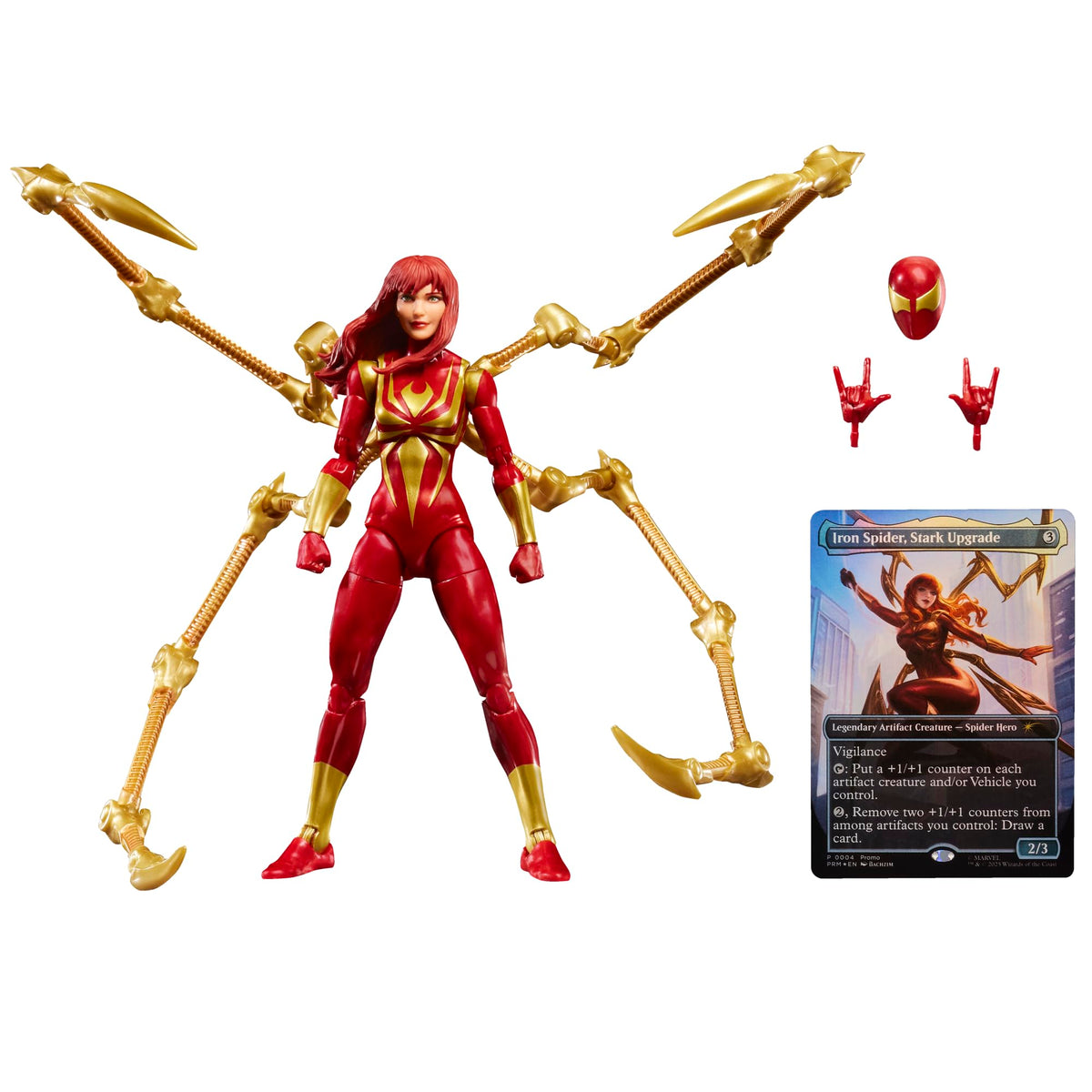 Marvel Mary Jane Watson (Iron Spider) figure with poseable joints for dynamic display.
