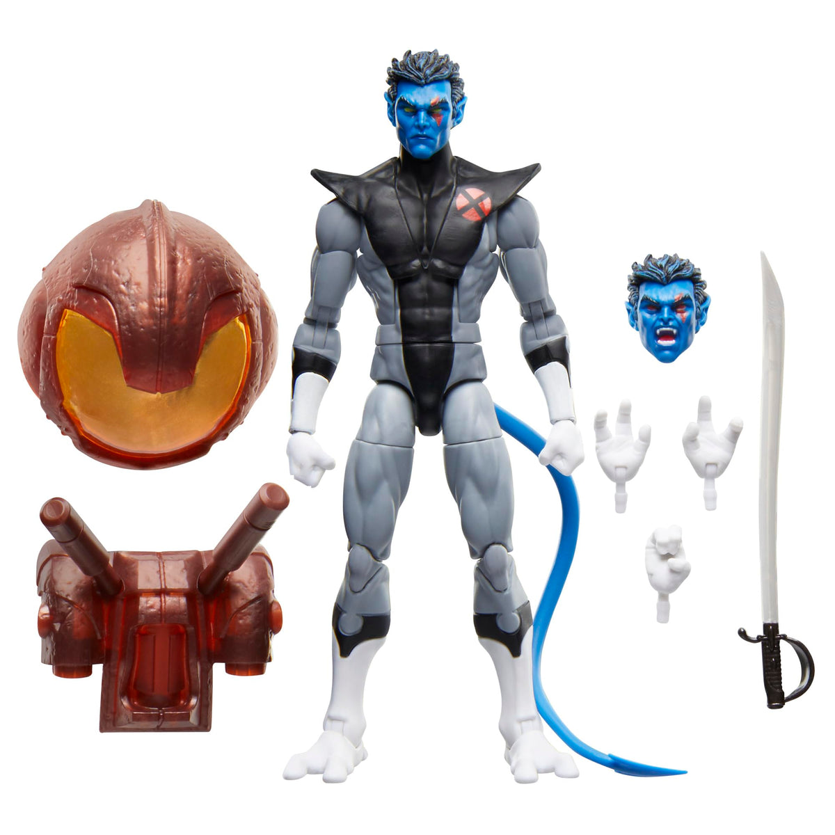Marvel Nightcrawler front view action figure with premium articulation for dynamic posing.