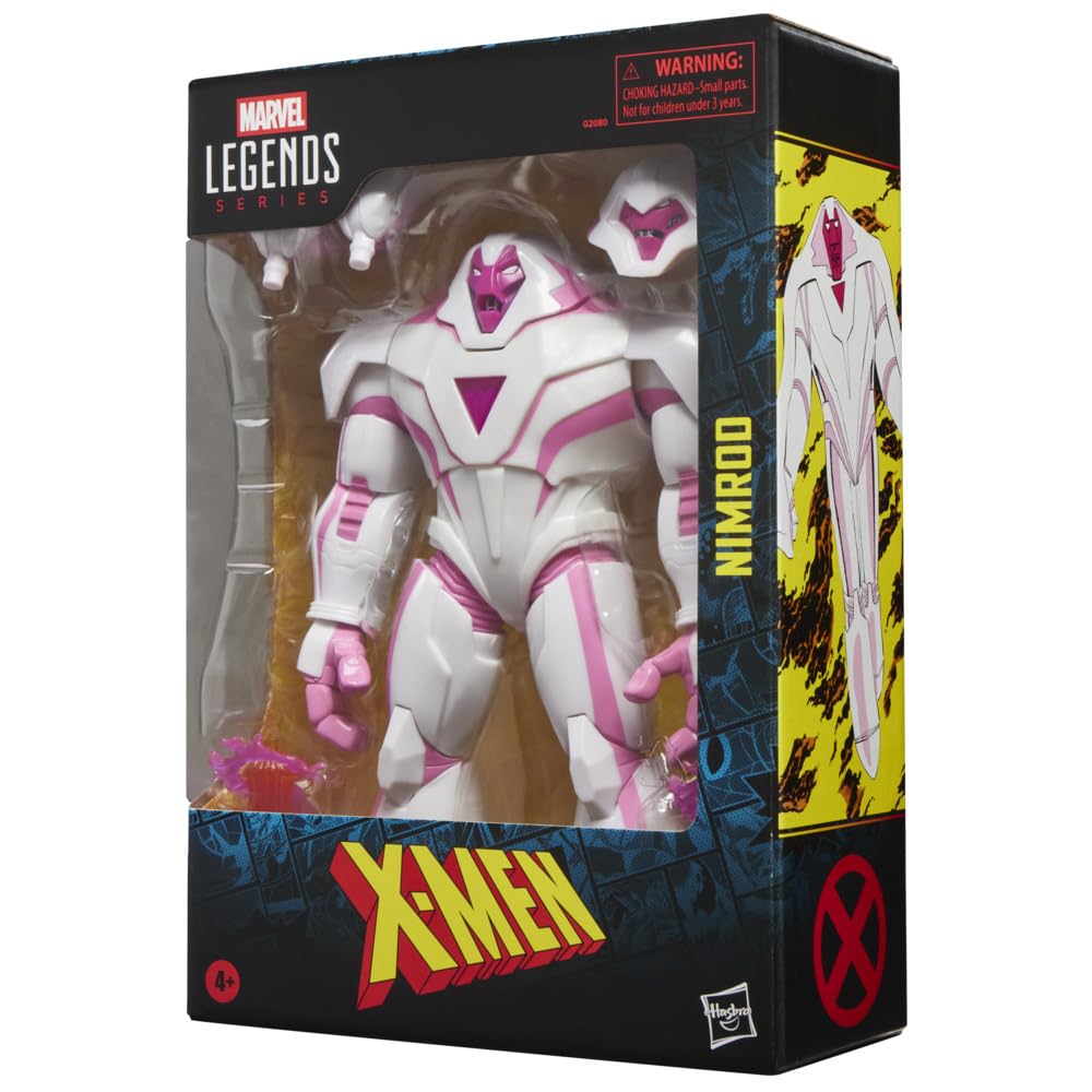Marvel Nimrod figure includes blast effect for dramatic display scenes.