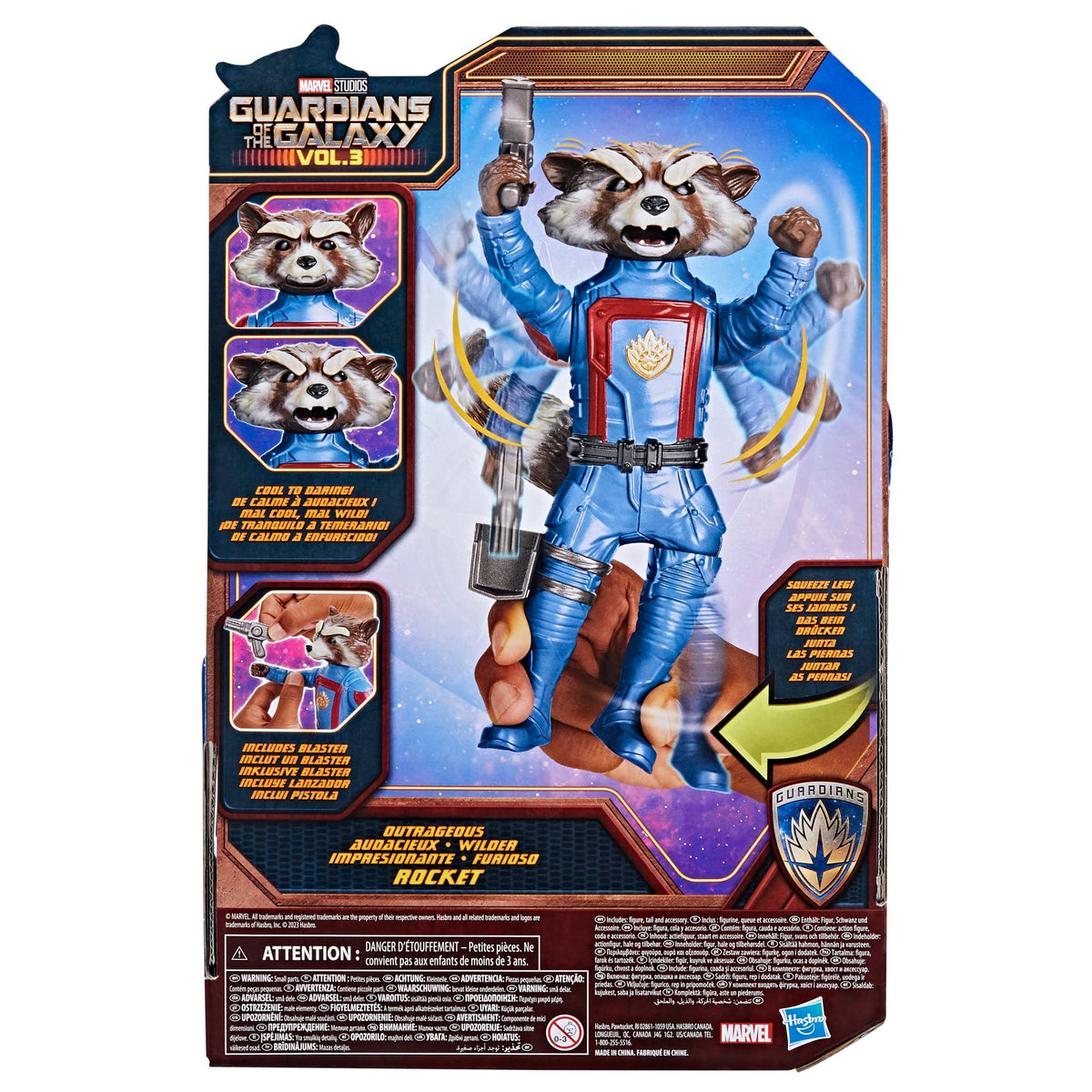 Marvel Rocket face expression change for cool to daring looks during play