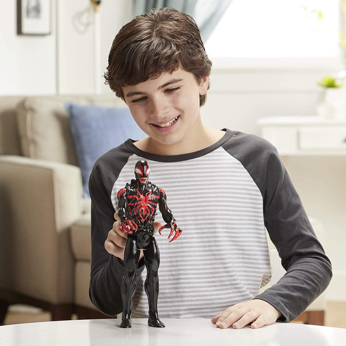Marvel SPD MAX Venom Titan Miles Morales packaging image showcases the figure's display-ready finish.