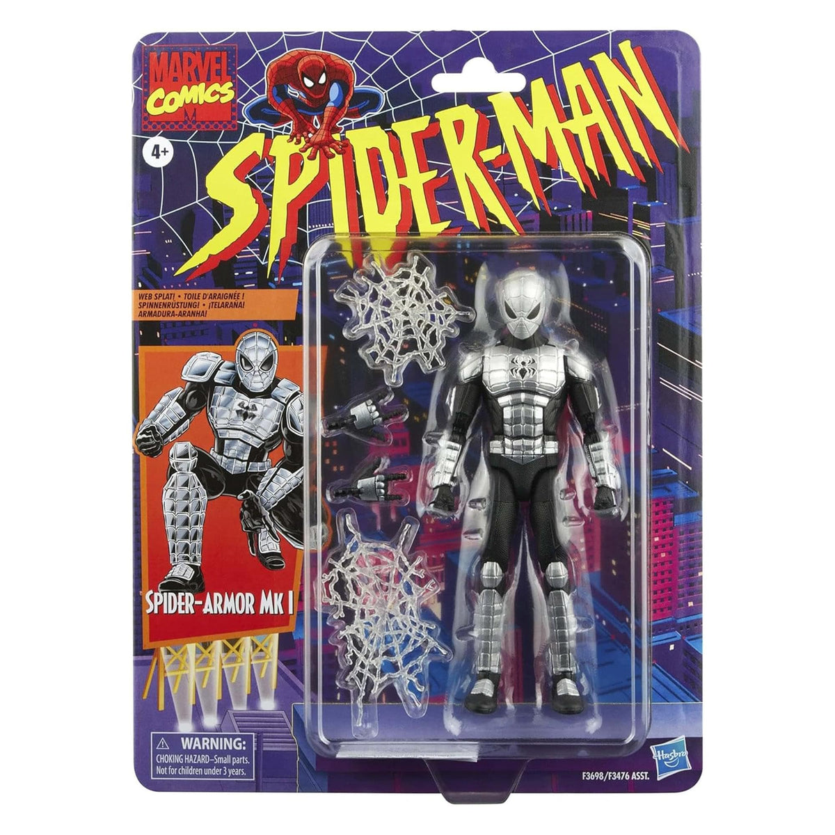 Marvel Spider-Armor Mk I retro cardback packaging for collectors.