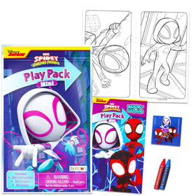 Gwen Stacy Ghost Spider play packs ready for kids' birthday party activities.