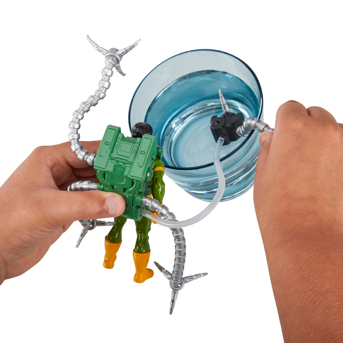 Marvel Spider-Man Aqua Web Warriors poseable figure ready for action-packed scenes.