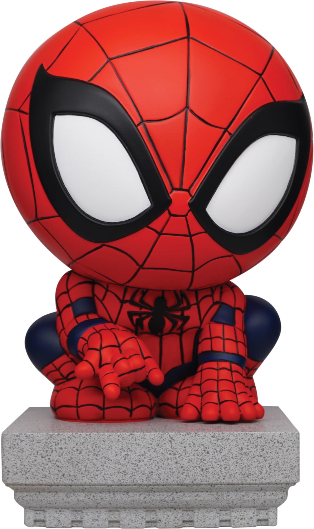 Marvel Spider-Man crouching PVC bank for playful coin storage and display