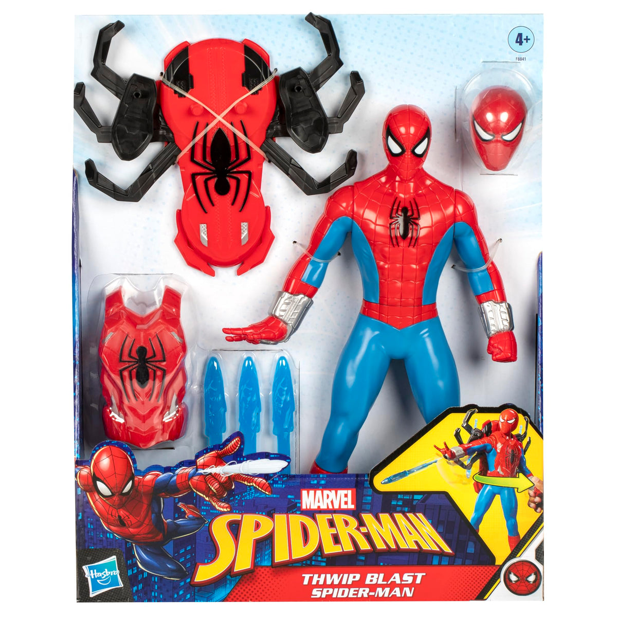 Marvel Spider-Man Thwip Blast figure loading web projectile for action-packed play.