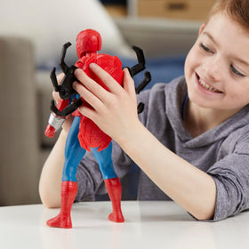 Marvel Spider-Man Thwip Blast hover spider sled attached for glide poses.