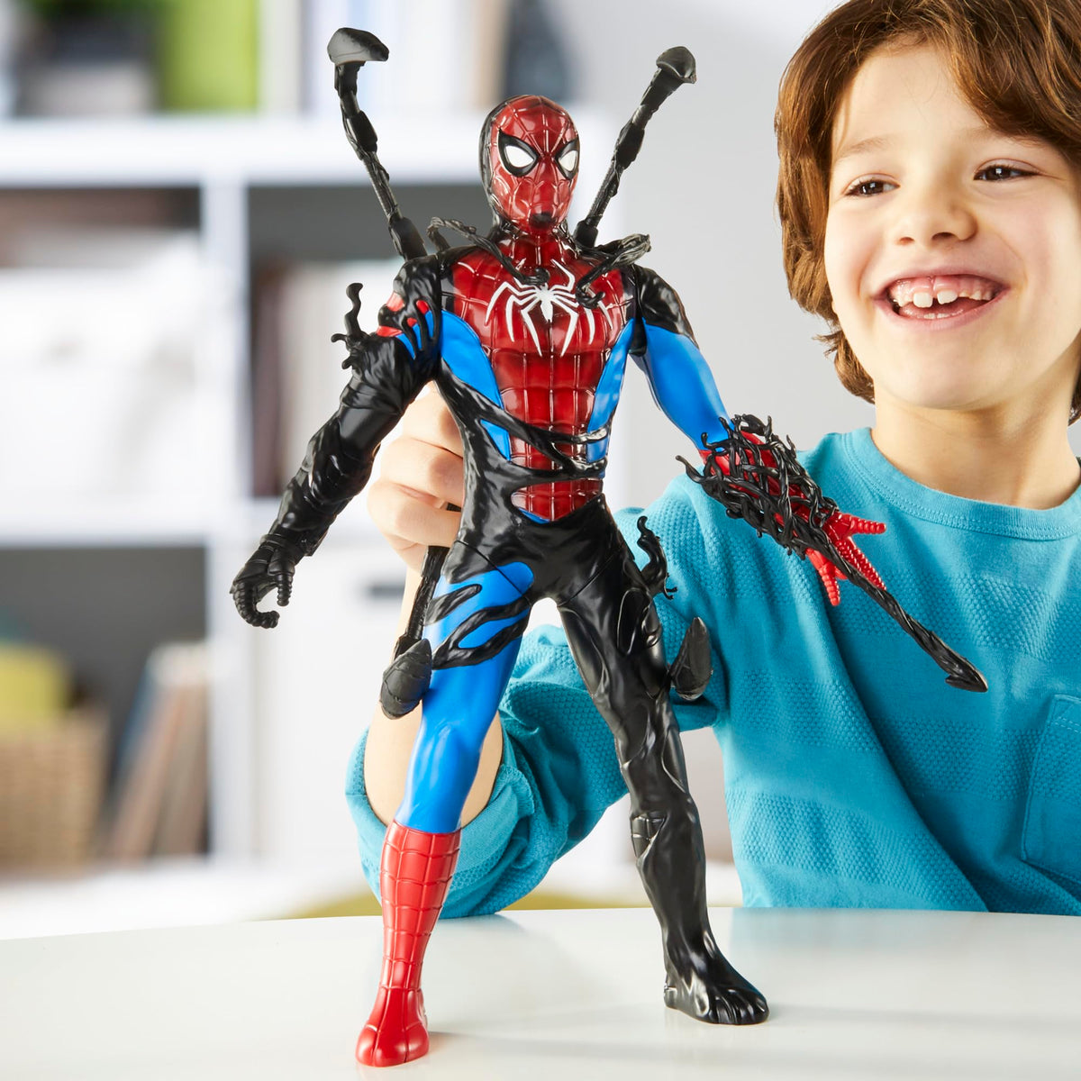 Dynamic deco and poseable features for action play.