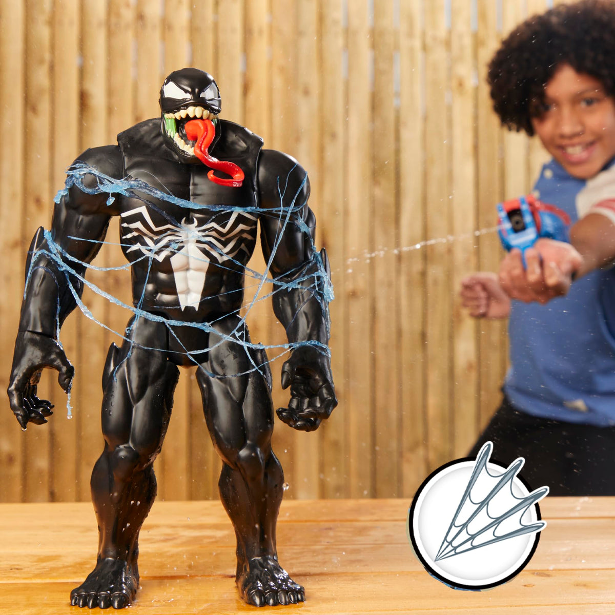 Marvel Spider-Man water pouch ready to blast water during battles.
