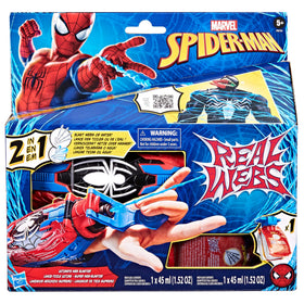Marvel Spider-Man web blaster strap-wrist keeps the blaster ready for action.