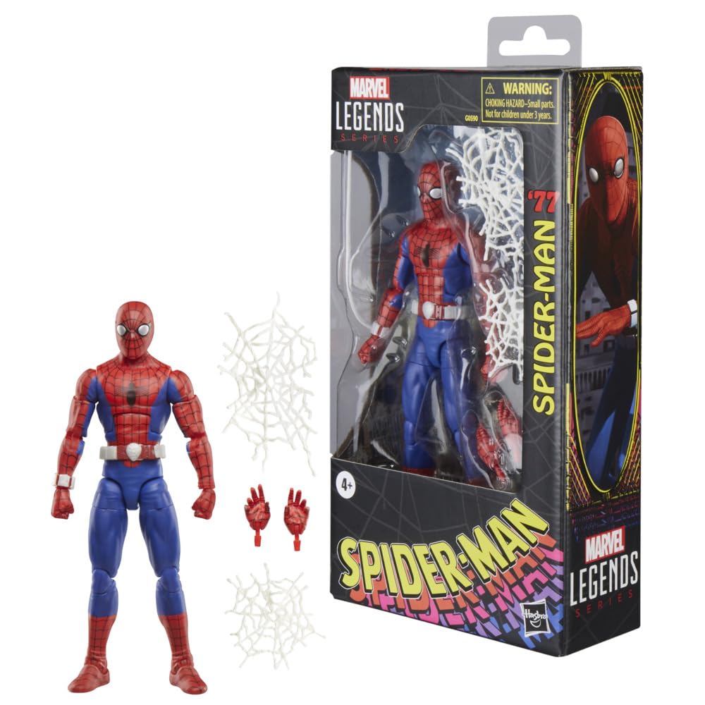 Marvel Spider-Man 77 action figure in dynamic display pose.
