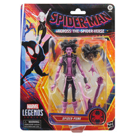 Marvel Spider-Punk 6-inch figure articulation highlighted for dynamic shelf posing.