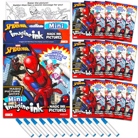 Marvel Spiderman Imagine Ink party favors, 12-pack no-mess coloring books for kids, ideal party activity