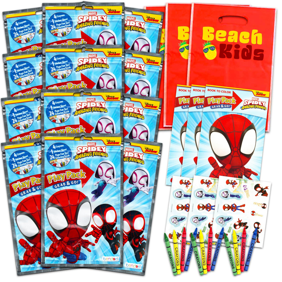 Marvel Spidey activity pack in travel case, ideal party favors for kids