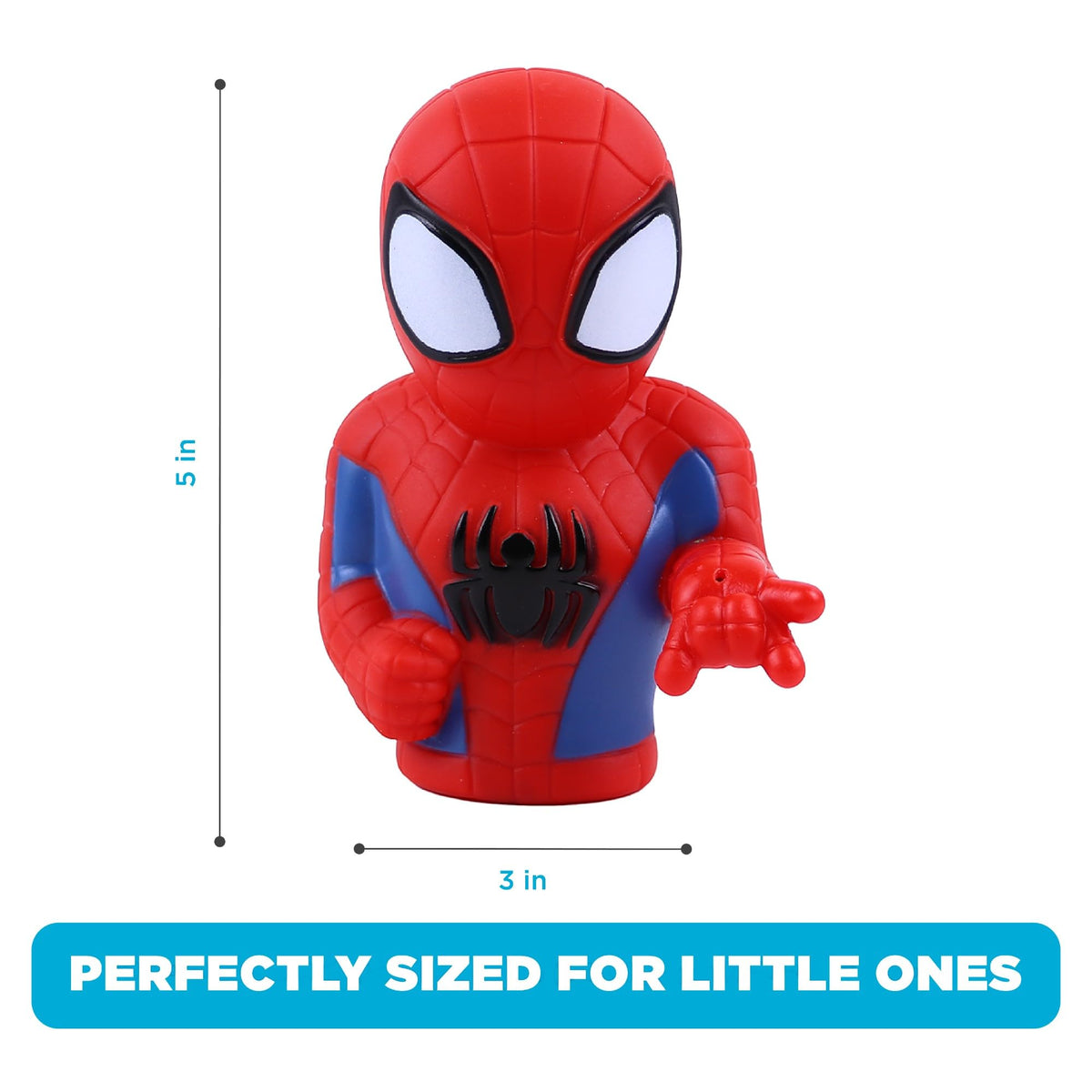 Marvel Spidey & Friends Ghost Spider squirter for squirt play and color learning.