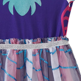 Big kid Marvel Ghost Spider hooded tulle dress in 6 for active pretend play