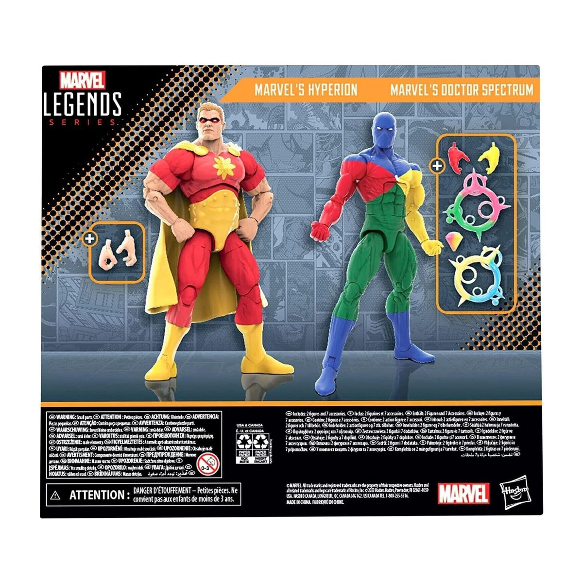 Marvel Hyperion and Doctor Spectrum two-pack figure set for display
