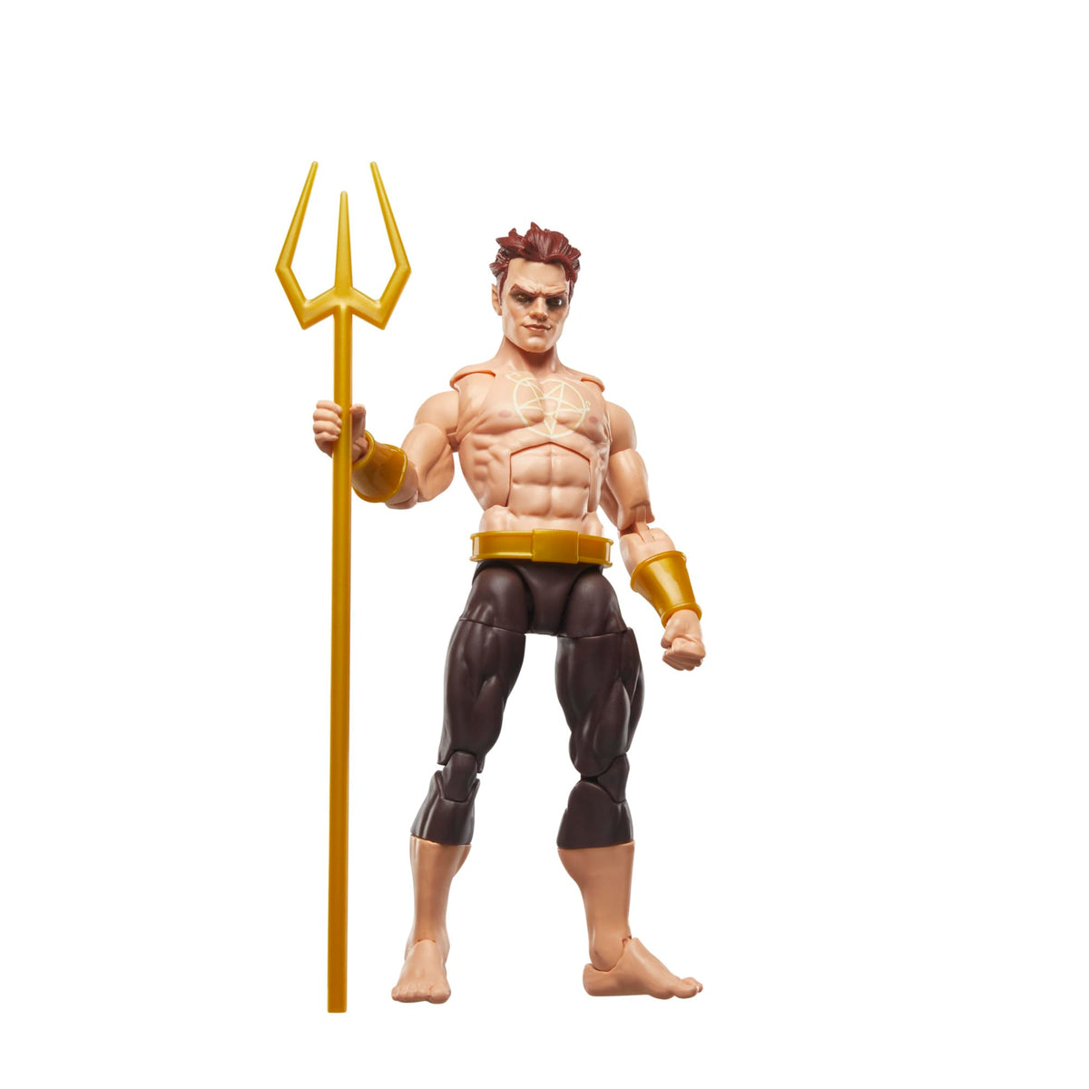Marvel Legends Daimon Hellstrom with trident ready for action poses