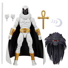 Marvel Legends Moon Knight figure front view with detailed armor for display.