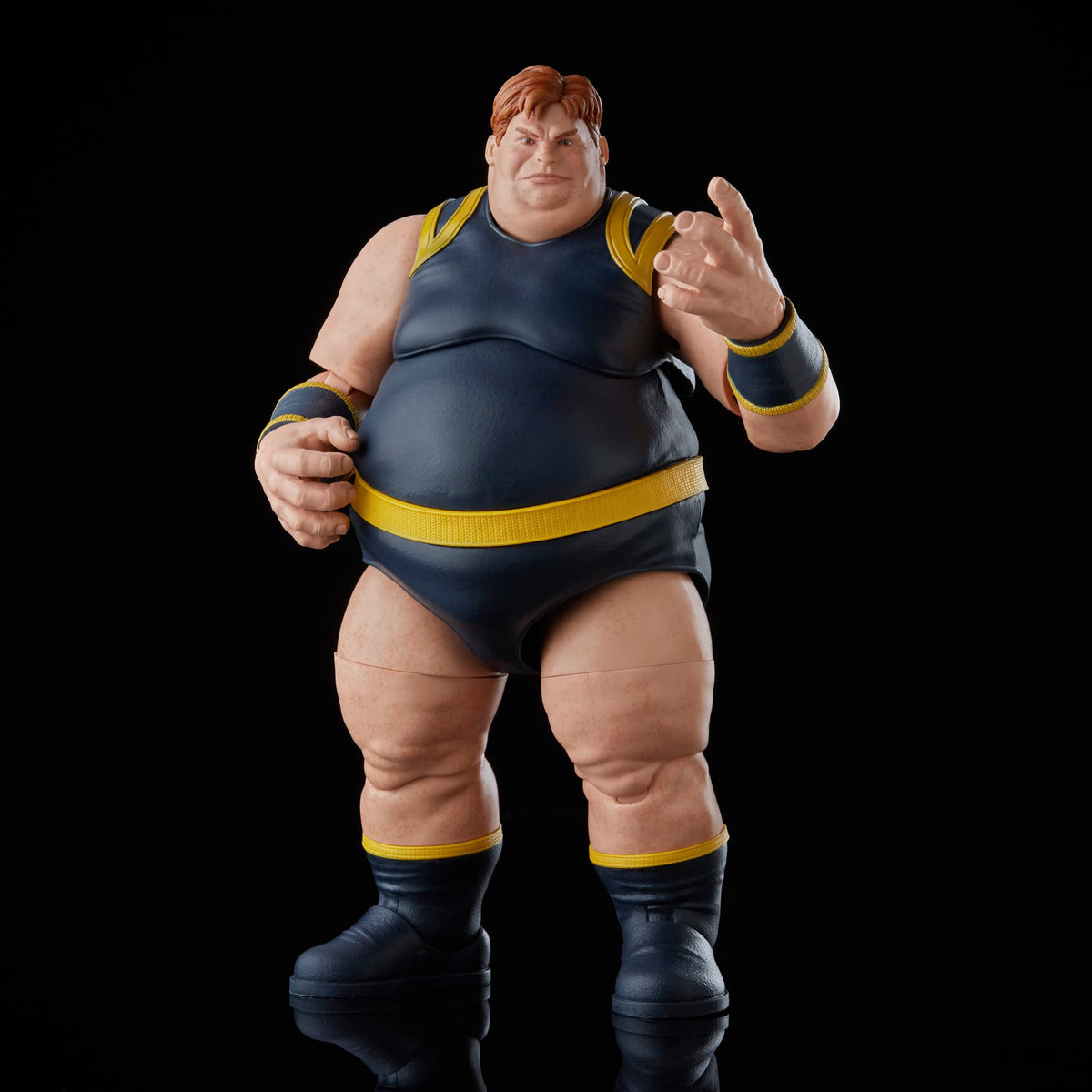Marvel The Blob 6-inch figure, back view, great for dynamic shelf displays.