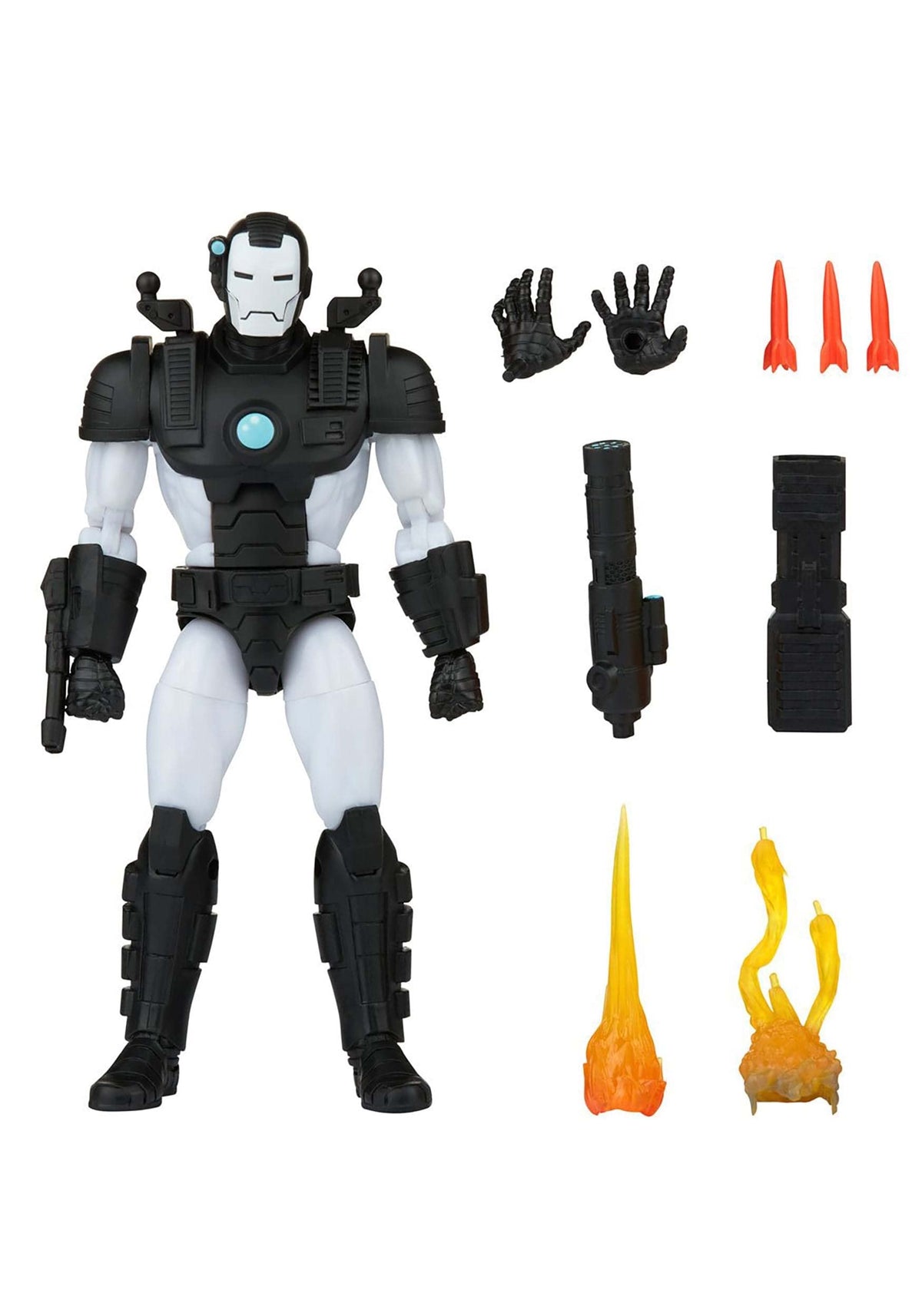 Marvel War Machine 6-inch figure with missile launch and blast FX included for action.