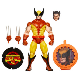 Marvel Wolverine 6-inch figure with shield, front view, ideal for display in a Marvel collection.