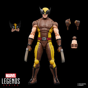 Marvel Wolverine brown suit alternate mask showcases display versatility.