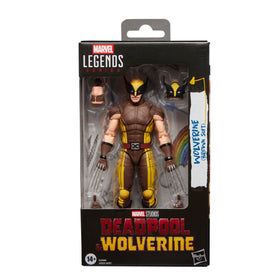 Marvel Wolverine brown suit figure for display in fans' collections.