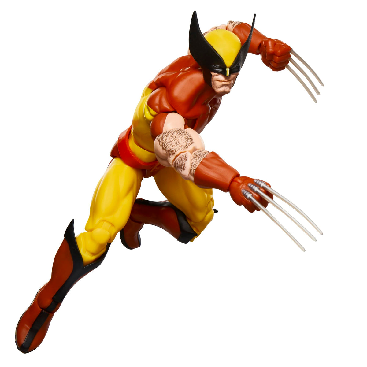 Marvel Wolverine shield accessory in hand, enhances play and pose versatility.