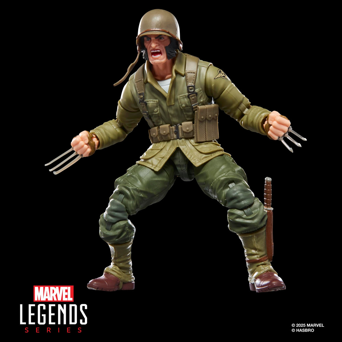 Marvel Wolverine WWII Logan figure with satchel and knife accessory