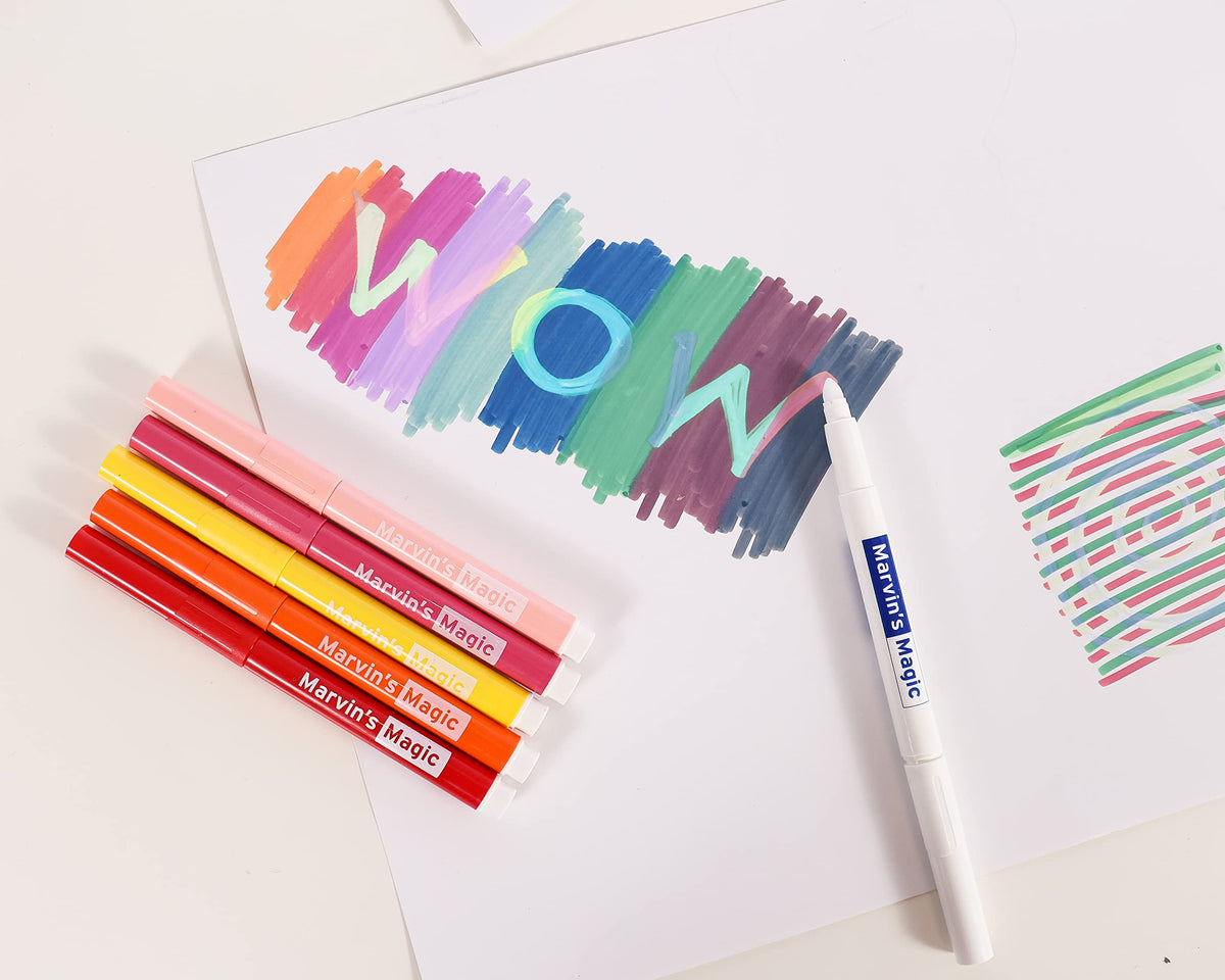 Marvin's Magic color-changing pen demonstrates instant color shifts in drawings