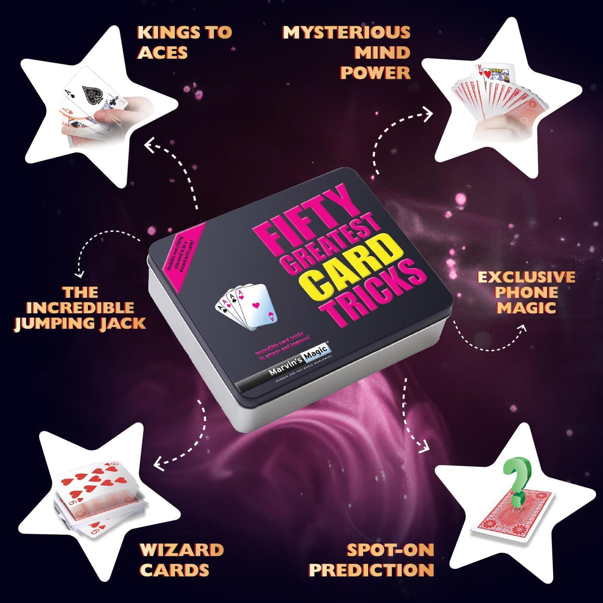 Marvin's Magic mind reading trick setup demonstrated for engaging, interactive demonstrations