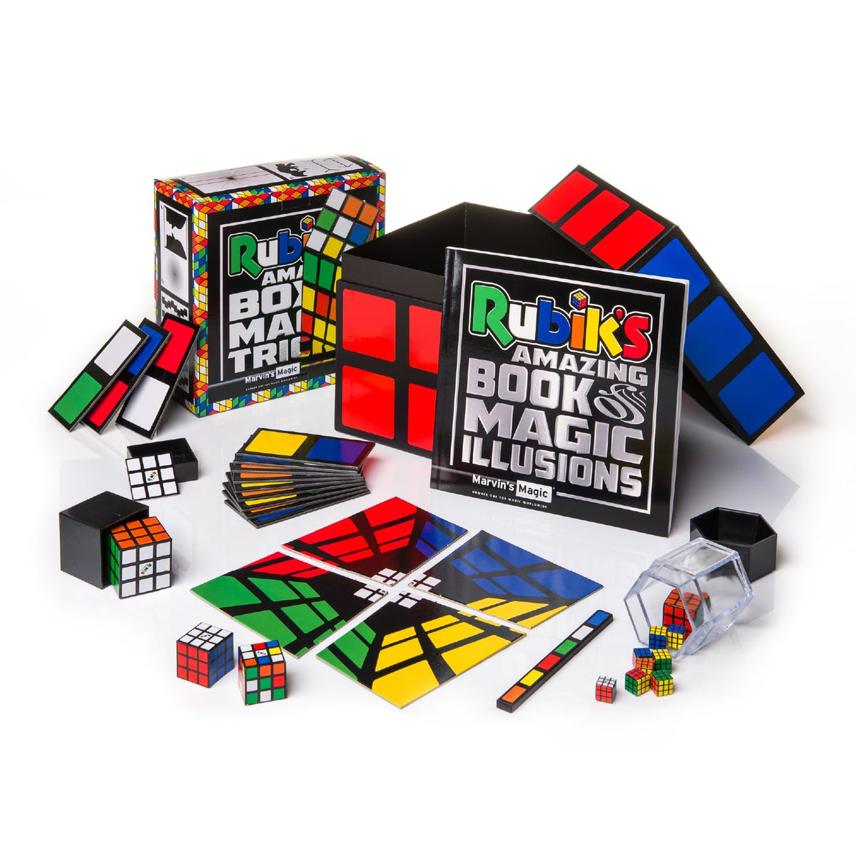Marvin's Magic Rubik's Amazing Box cover displaying premium puzzle magic for collectors