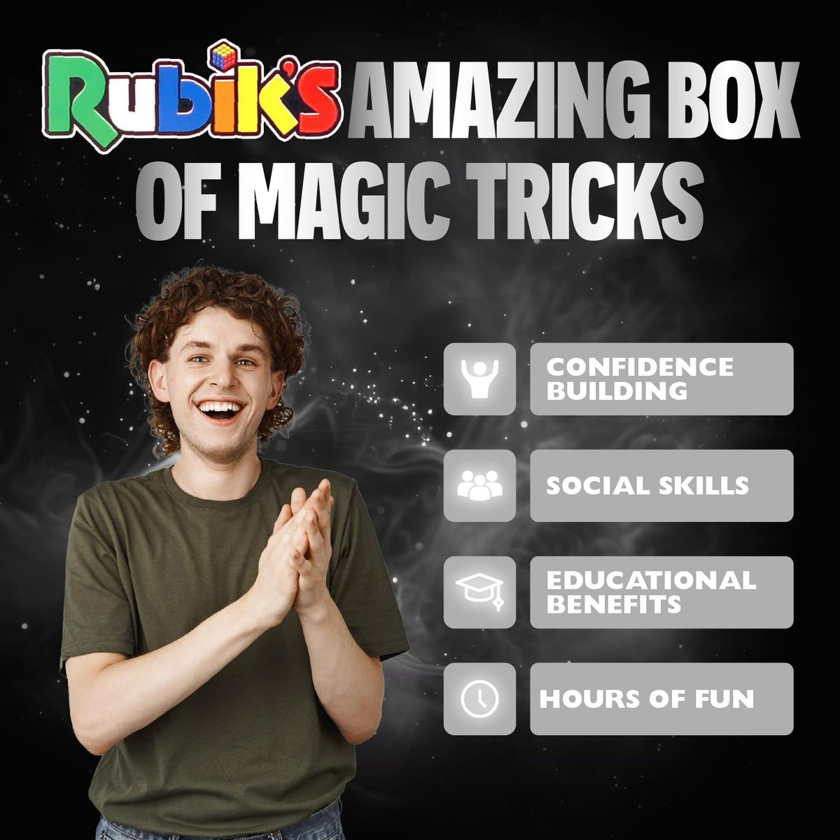Marvin's Magic Rubik's Amazing Box educational display highlighting hands-on learning