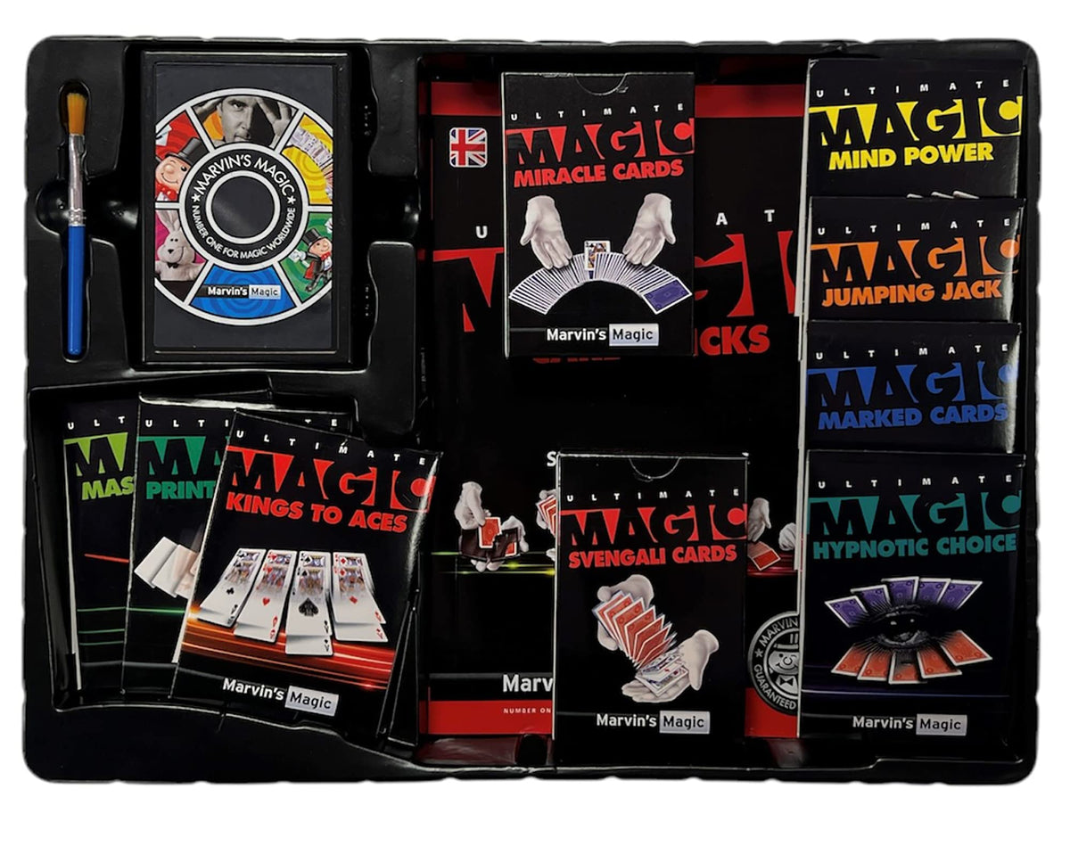 Marvin's Magic Ultimate 250 Card Tricks Set illustrated guide supports practice