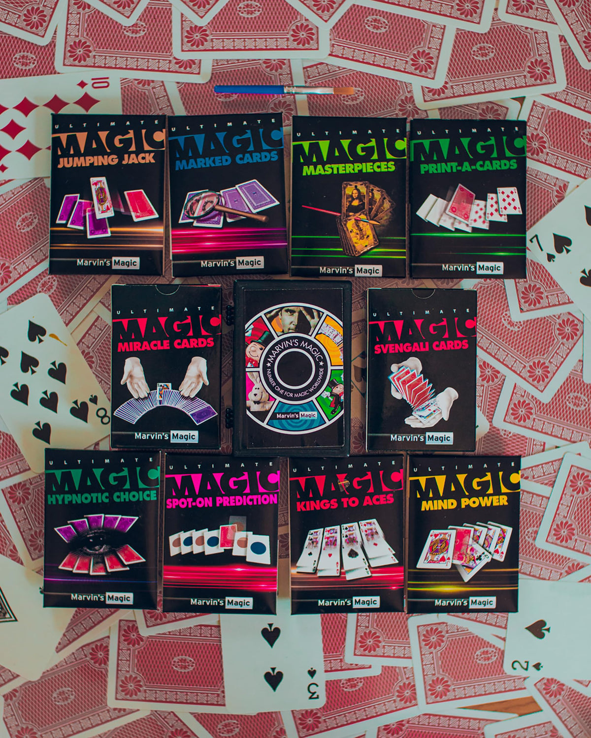 Marvin's Magic Ultimate 250 Card Tricks Set instruction booklet used for learning