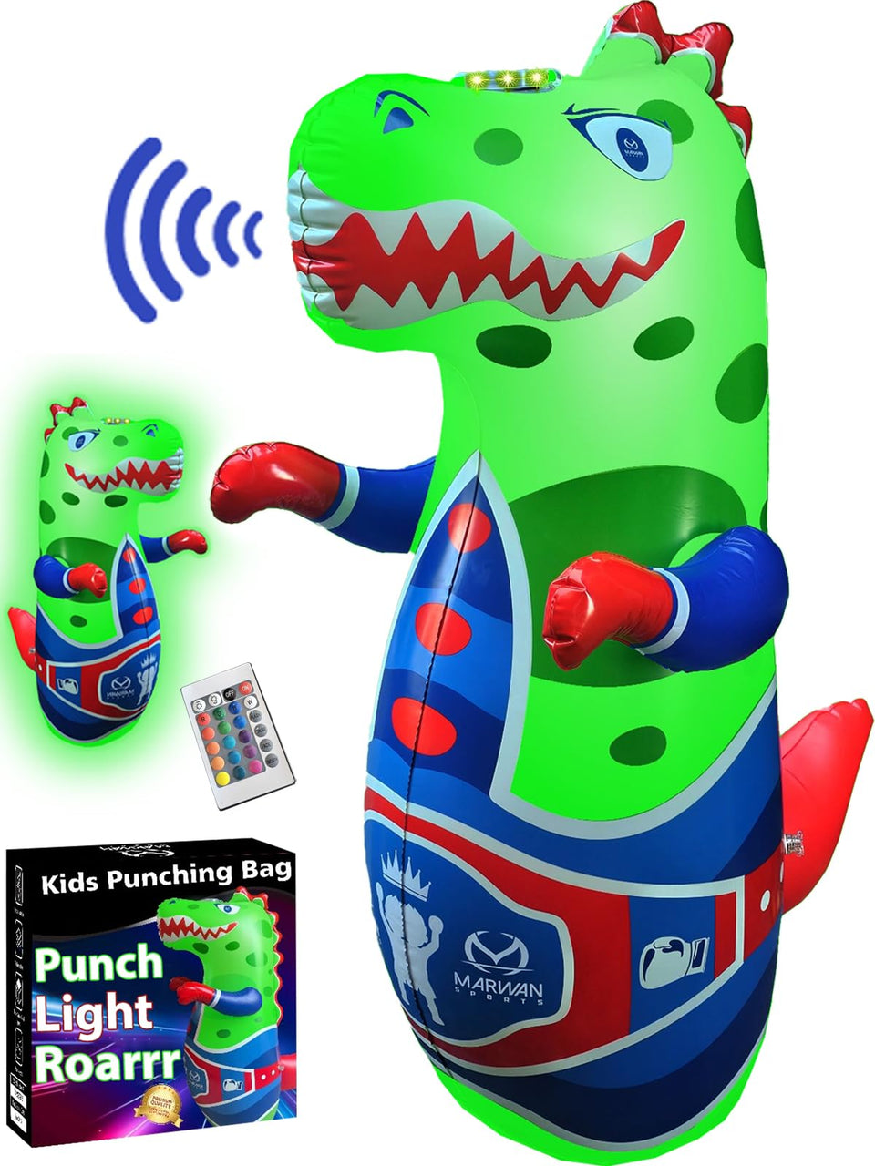 Marwan Sports Punch dinosaur roar 47in bag engages active imaginative play