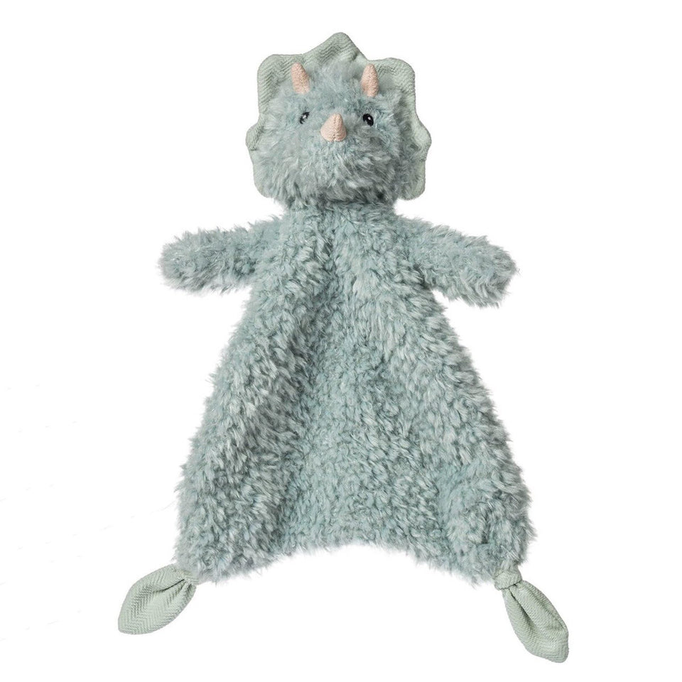 Mary Meyer Lovey Dinosaur in blue texture, calming snuggles at bedtime.