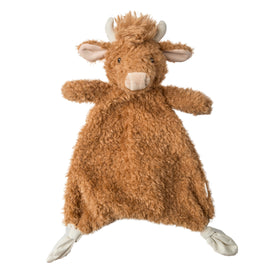 Mary Meyer Lovey Highland Cow plush with textured body for comforting bed cuddles.