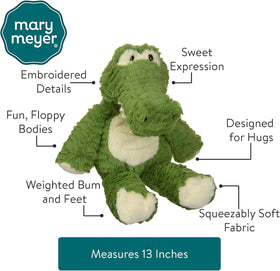 Mary Meyer Marshmallow Gator machine-washable care for easy cleaning.
