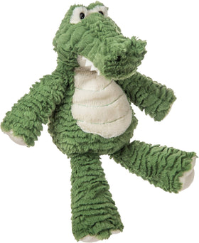 Mary Meyer Marshmallow Gator close-up shows ultra-soft textured green fabric for hugs.