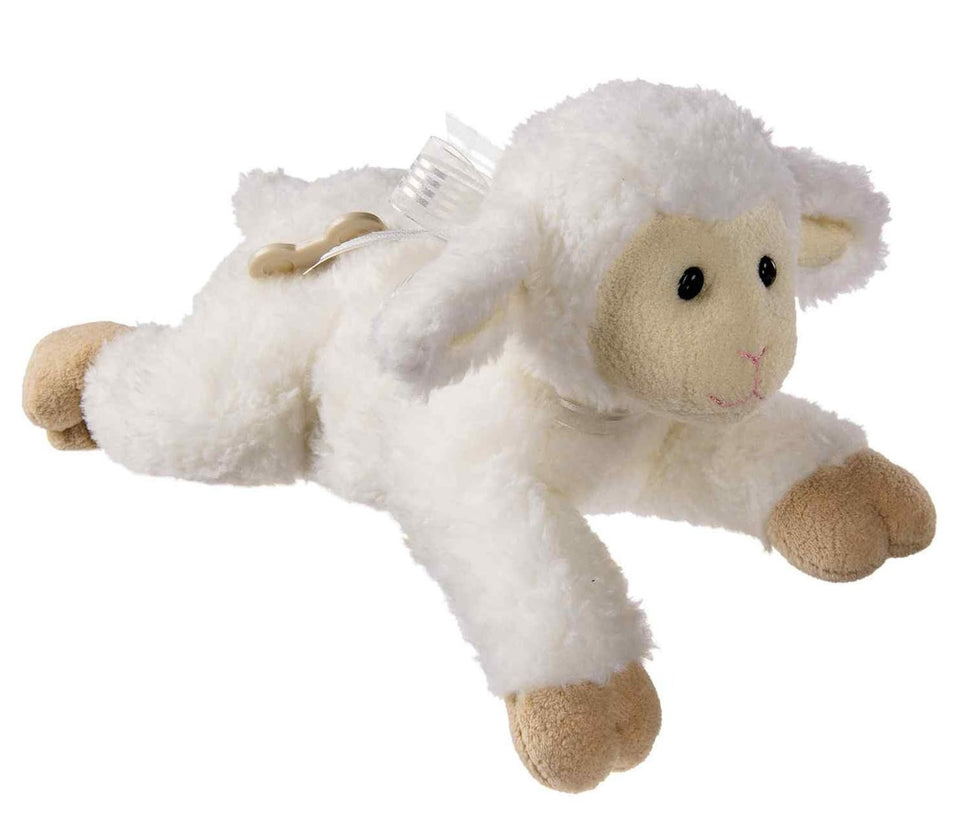 Mary Meyer Melody wind-up lamb toy close-up, ultra-soft fabric for cuddle time