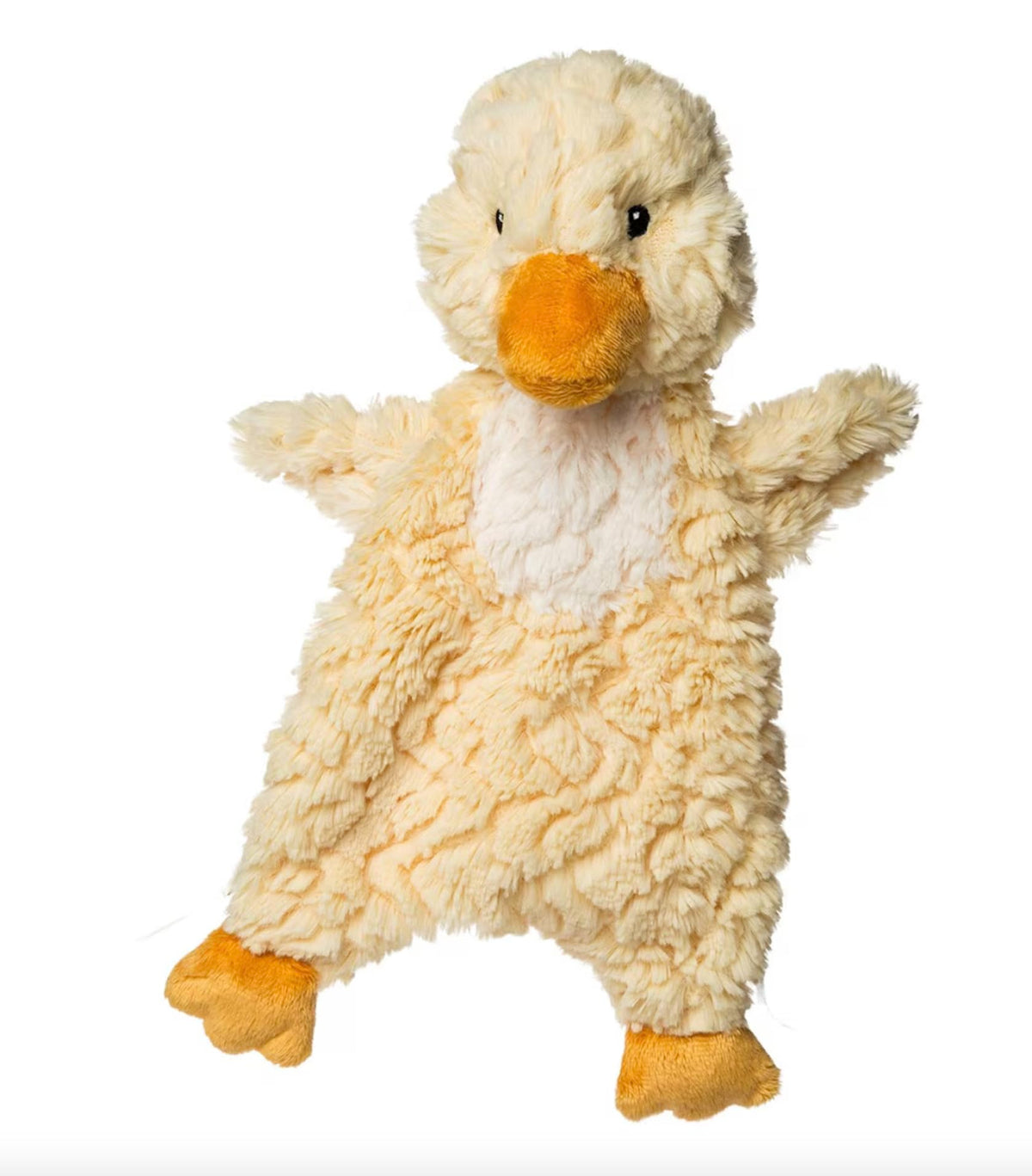 Mary Meyer Putty Duck Lovey with textured fabric for cozy cuddles and travel comfort.