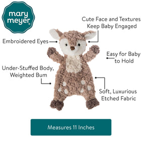 Mary Meyer Putty Fawn Lovey features embroidered eyes for a friendly look