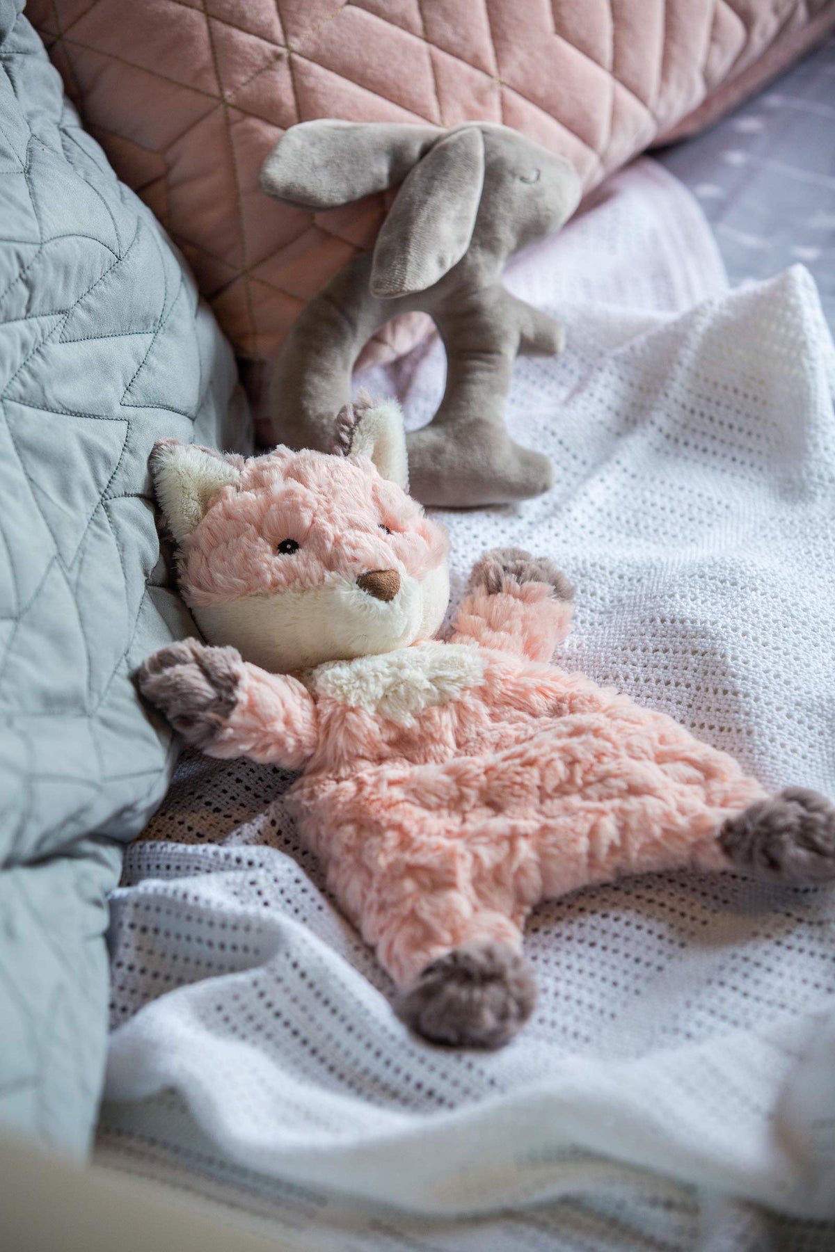 Putty Fox Lovey understuffed body with weighted bum for easy grip