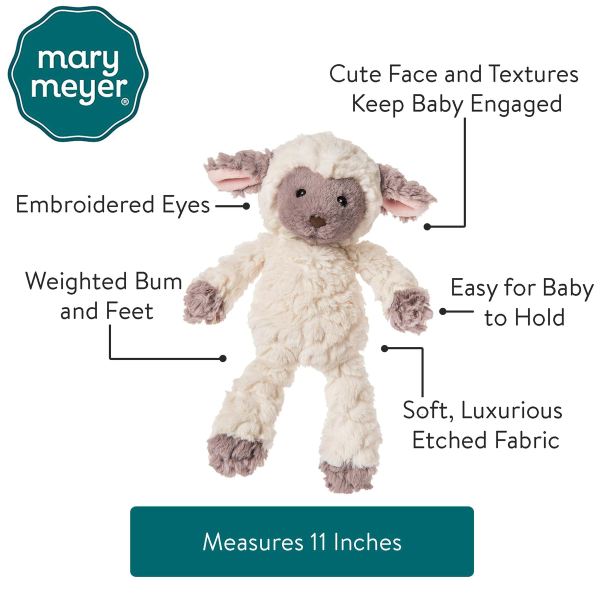 Mary Meyer Putty Lamb face close-up showing embroidered eyes and cuddly features