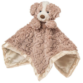 Mary Meyer Putty Nursery Hound Dog blanket closeup showing textured fabric for cozy hugs.